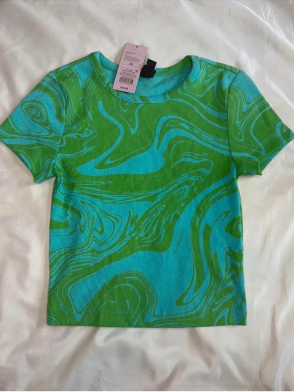 Green & Teal Swirl Short Sleeve Tee